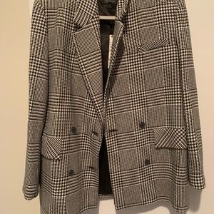ZARA OVERSIZED HOUNDSTOOTH BLAZER